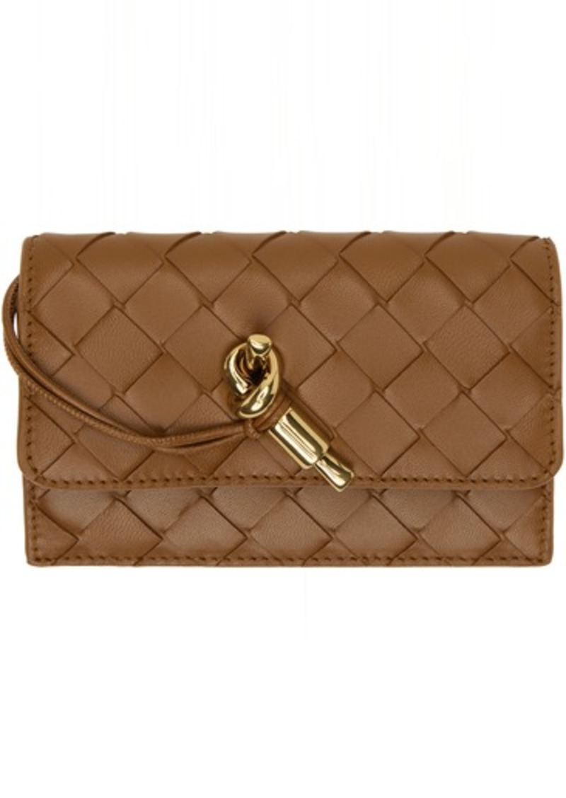 Bottega Veneta Tan Andiamo Zippered Wallet