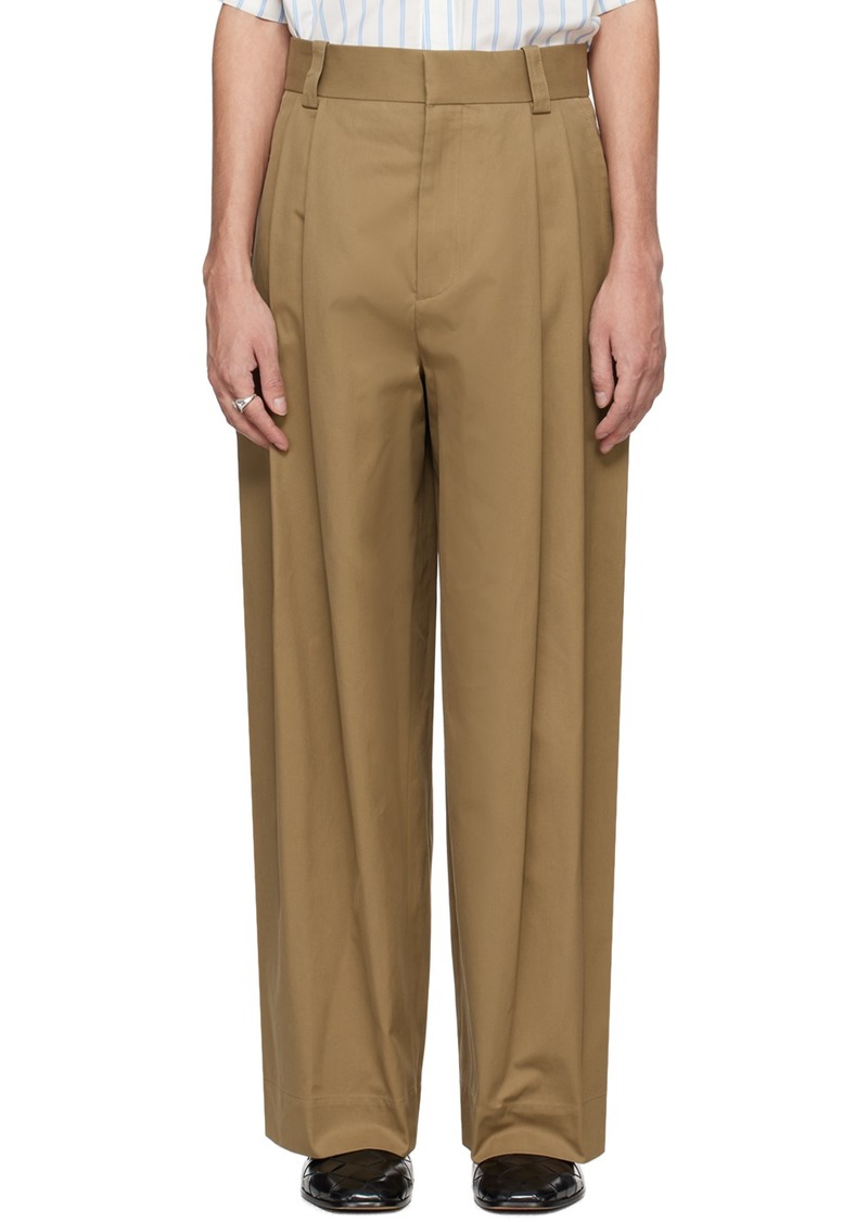 Bottega Veneta Tan Pleated Trousers