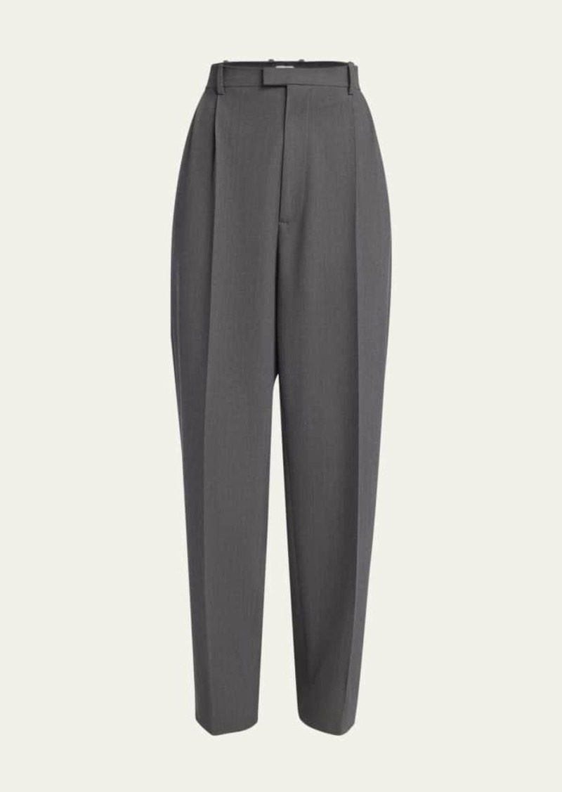 Bottega Veneta Tapered Wool Stretch Tricotine Trousers