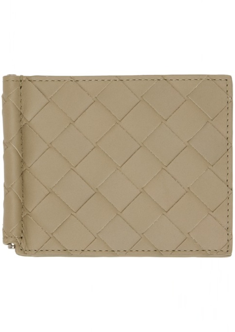 Bottega Veneta Taupe Bill Clip Wallet