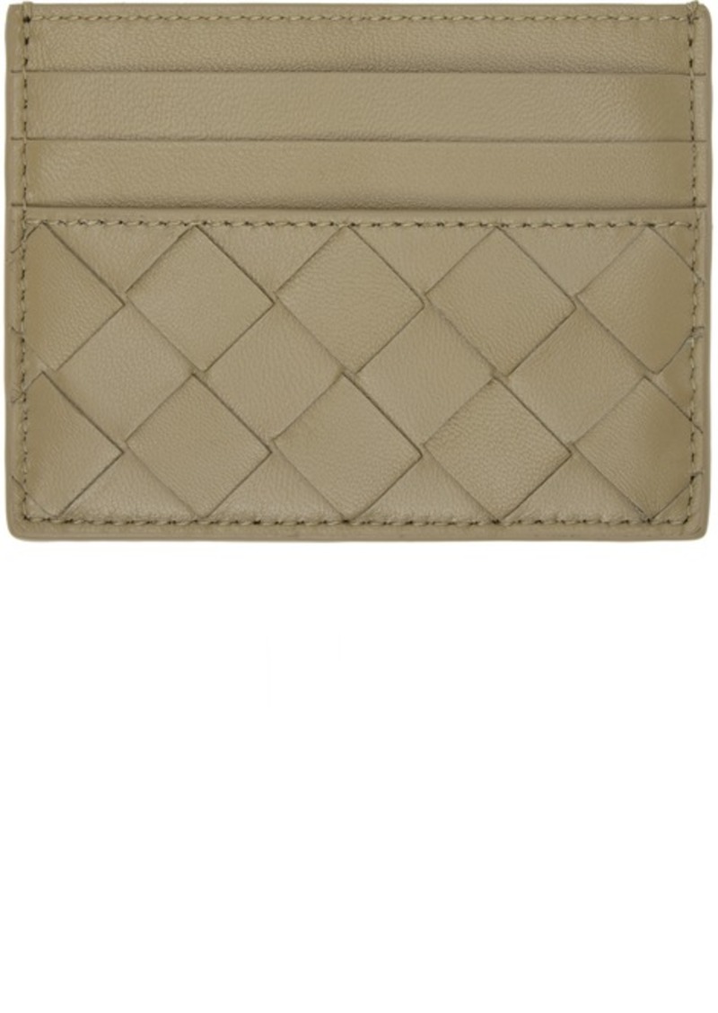 Bottega Veneta Taupe Credit Card Case