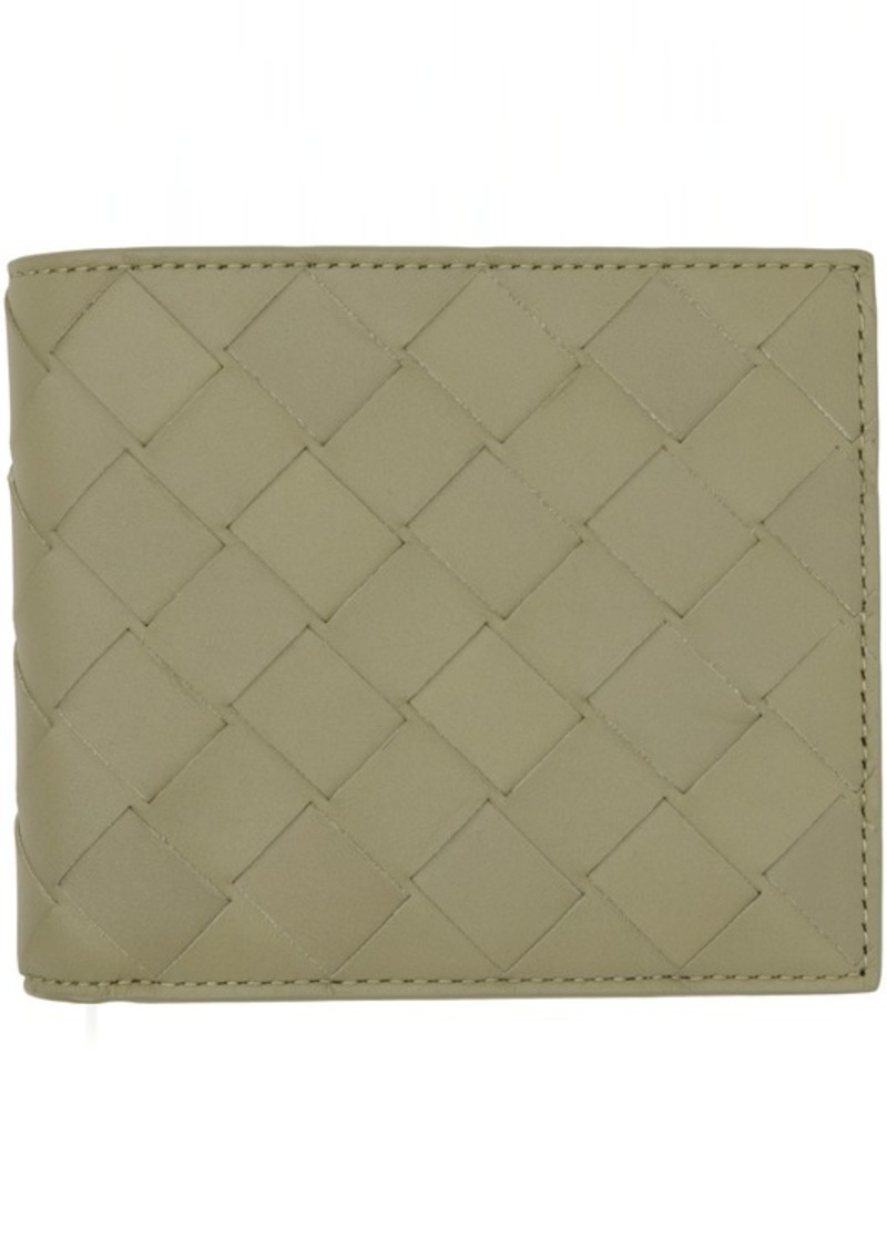 Bottega Veneta Taupe Intrecciato Bifold Wallet