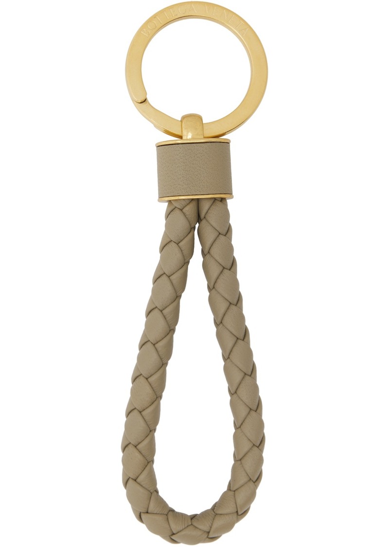 Bottega Veneta Taupe Intrecciato Key Ring