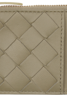 Bottega Veneta Taupe Zipped Card Holder