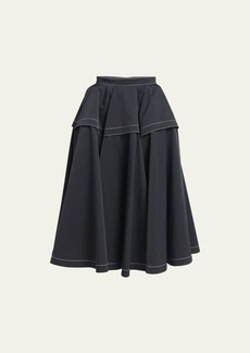 Bottega Veneta Tech Nylon Midi Circle Skirt