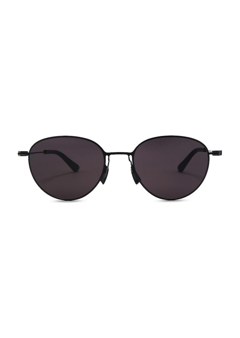Bottega Veneta Thin Triangle Round Sunglasses