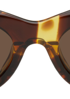 Bottega Veneta Tortoiseshell Mitre Oval Sunglasses