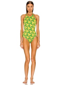 Bottega Veneta Wavy Triangle Crinkle Swimsuit