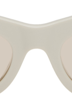 Bottega Veneta White Cat-Eye Sunglasses