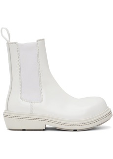 Bottega Veneta White Fireman Chelsea Boots