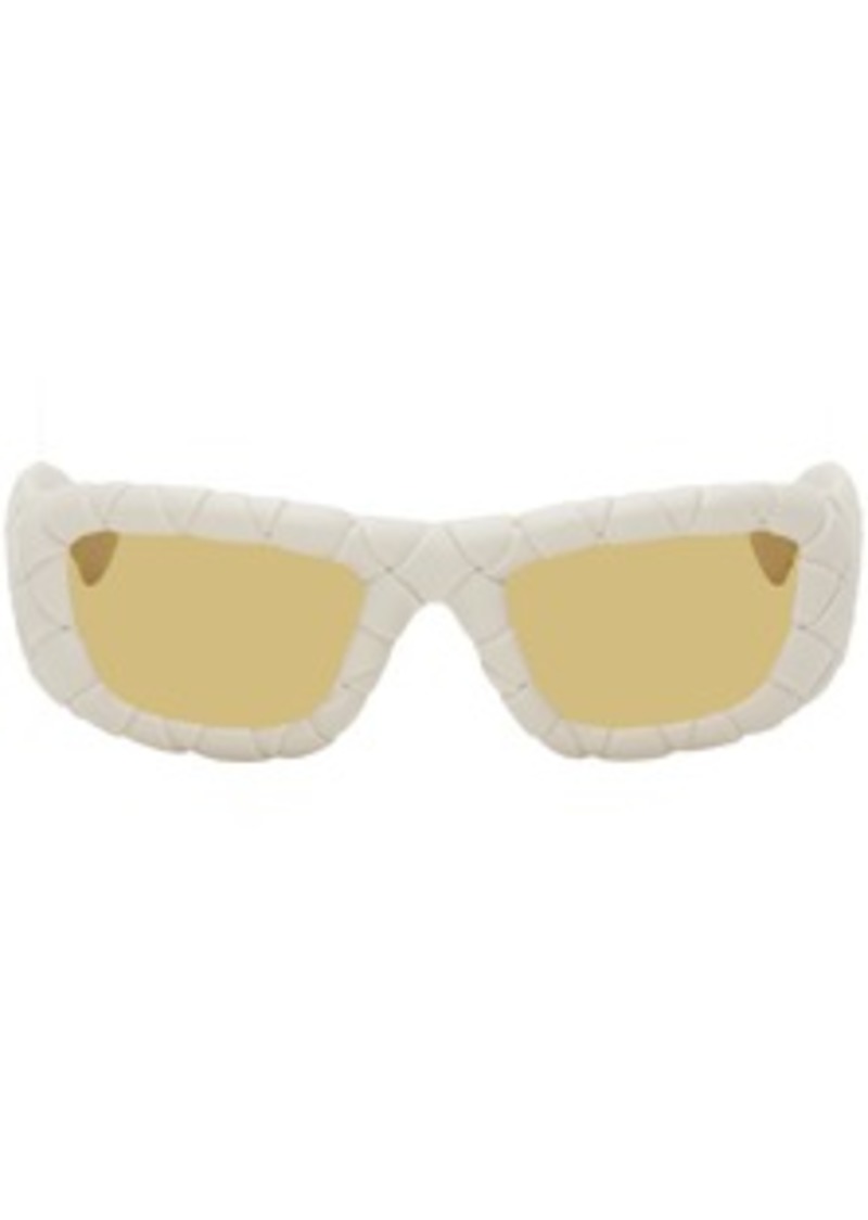 Bottega Veneta White Intrecciato Sunglasses