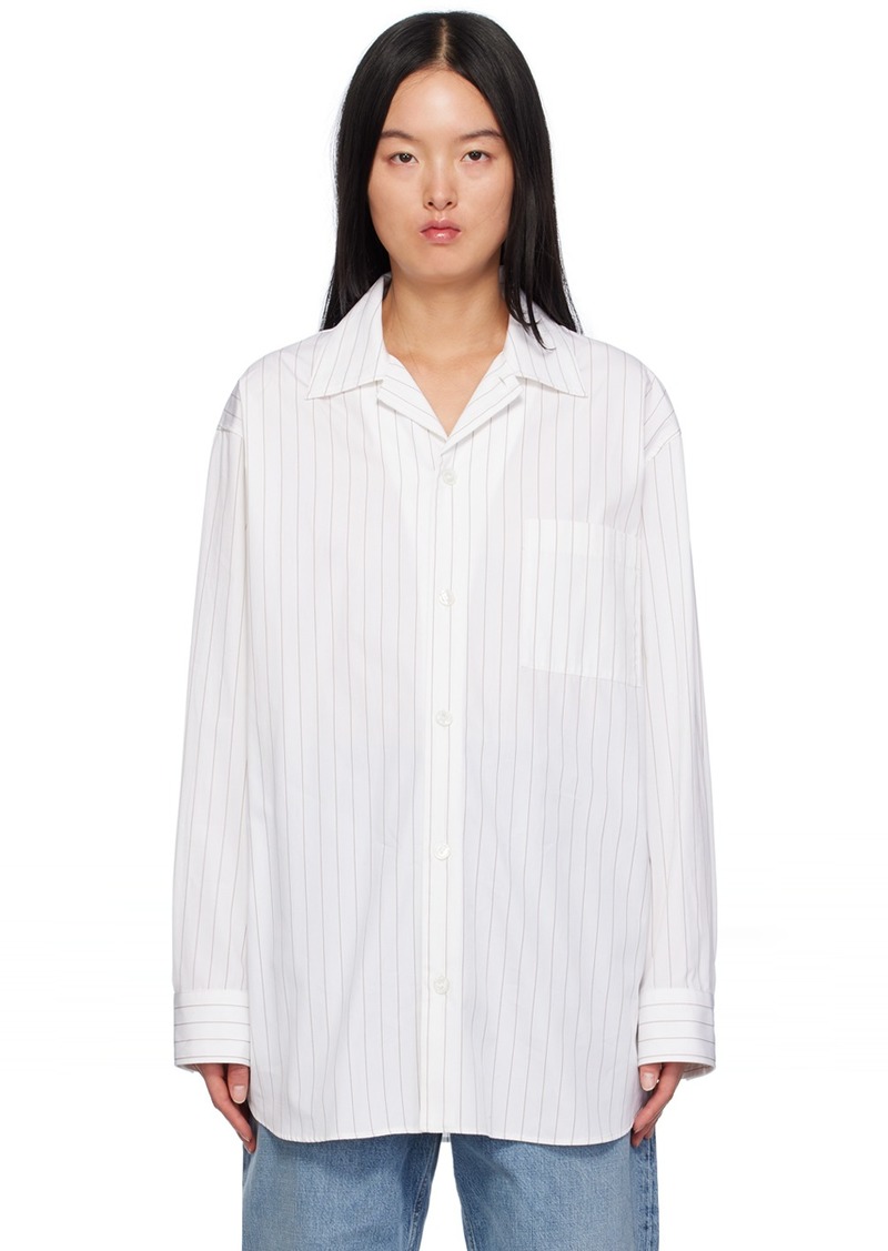 Bottega Veneta White Pinstripe Shirt