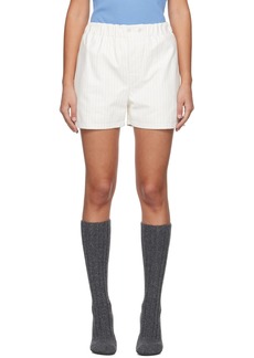 Bottega Veneta White Striped Leather Shorts