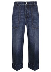 BOTTEGA VENETA Wide leg denim cotton jeans