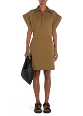 Bottega Veneta Wide Sleeve Cotton Gabardine Utility Dress