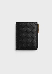 BOTTEGA VENETA WOVEN BI-FOLD SMALL ZIPPERED WALLET ACCESSORIES