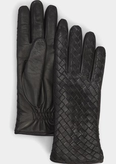 Bottega Veneta Woven Leather & Cashmere Gloves