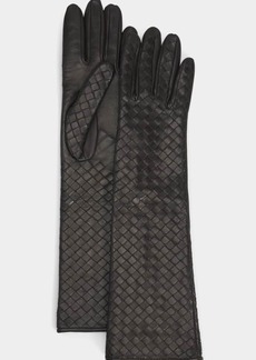 Bottega Veneta Woven Leather & Silk Gloves