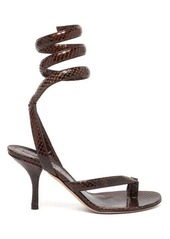 Bottega Veneta The Spiral wraparound snake-effect leather sandals