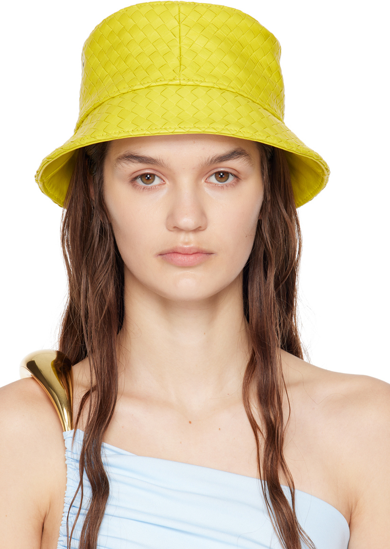 Bottega Veneta Yellow Intrecciato Bucket Hat