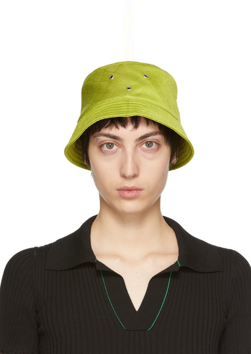 Bottega Veneta Yellow Intreccio Jacquard Bucket Hat