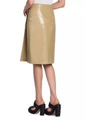 Bottega Veneta Coated Leather Wrap Skirt