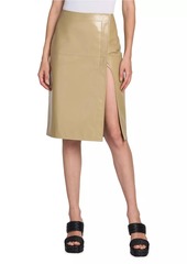 Bottega Veneta Coated Leather Wrap Skirt