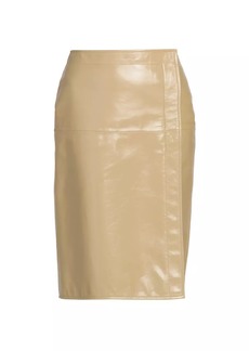 Bottega Veneta Coated Leather Wrap Skirt