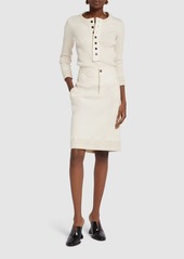 Bottega Veneta Compact Cotton Rib Jersey Skirt