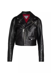 Bottega Veneta Cropped Leather Moto Jacket