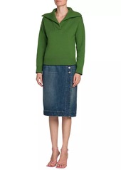 Bottega Veneta Denim Wrap Cargo Skirt