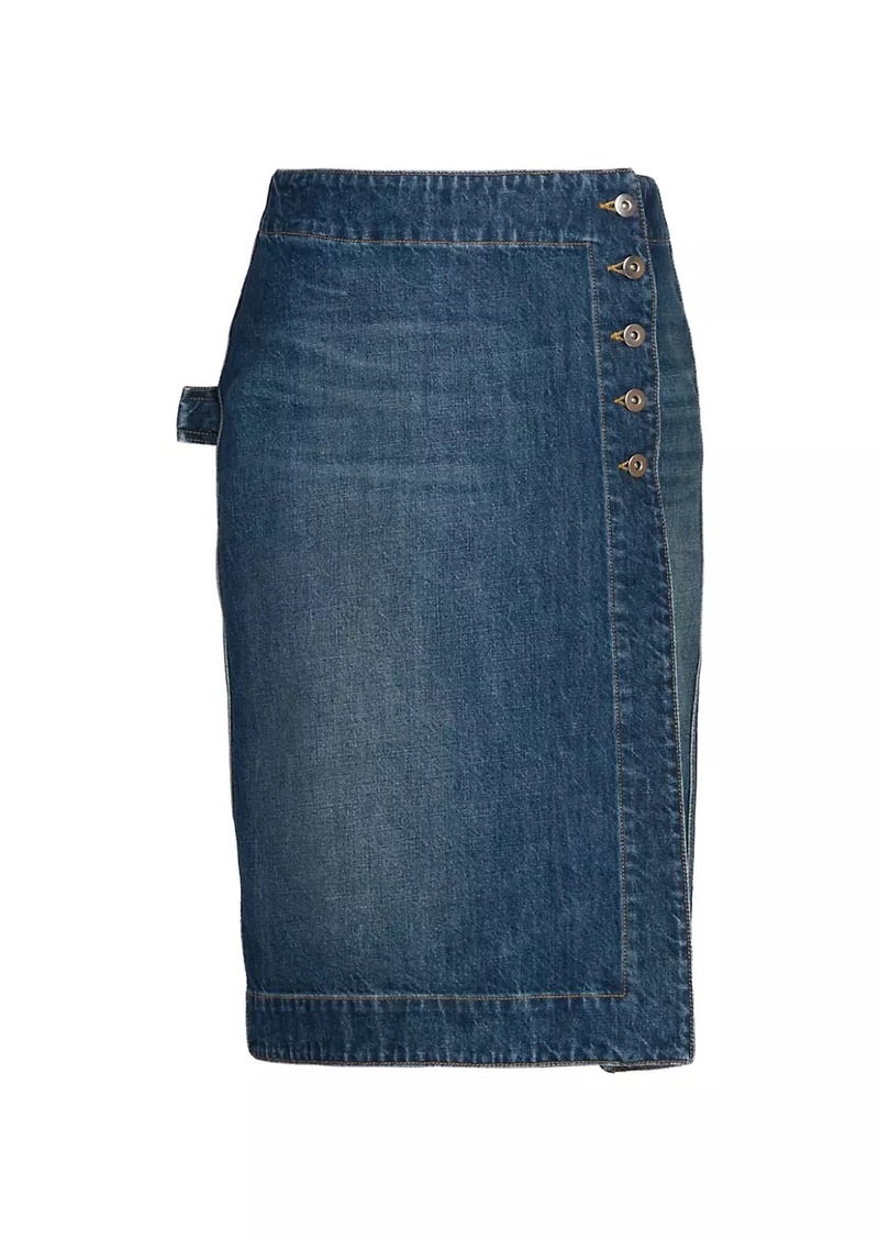 Bottega Veneta Denim Wrap Cargo Skirt