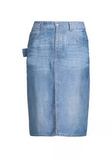 Bottega Veneta Faded Denim-Like Pencil Skirt