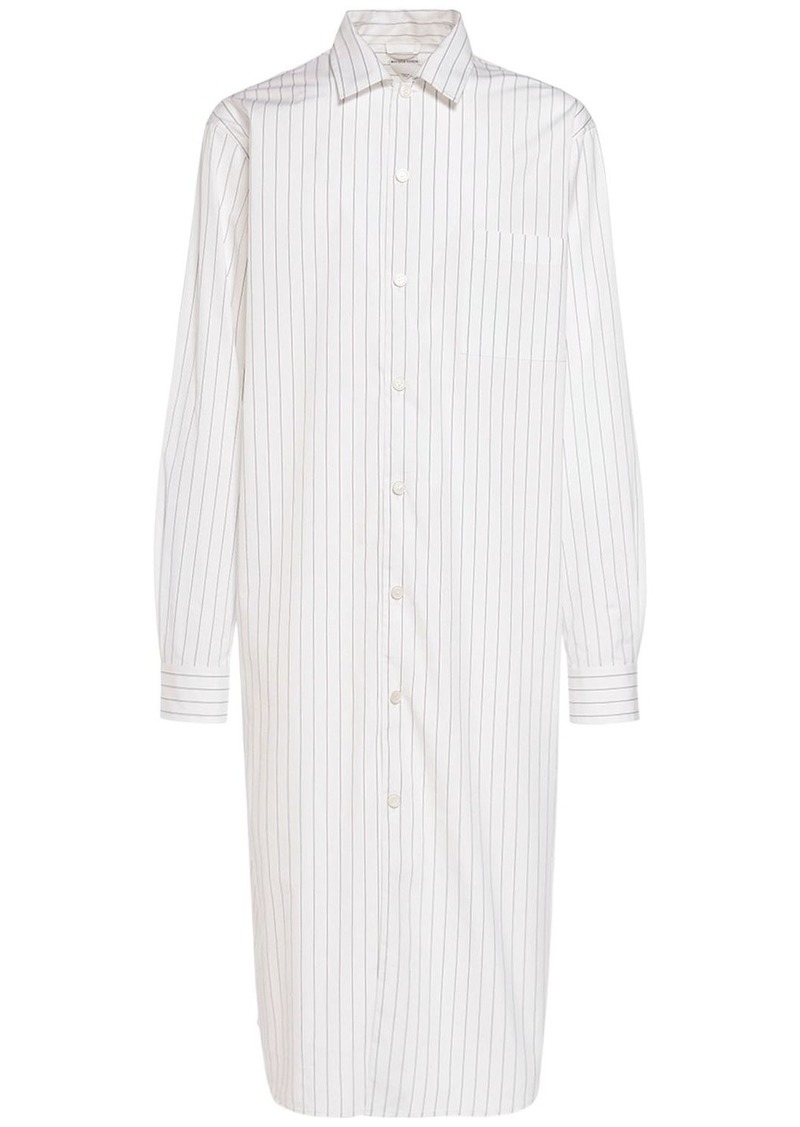 Bottega Veneta Fine Pinstripe Poplin Cotton Long Shirt