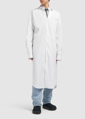 Bottega Veneta Fine Pinstripe Poplin Cotton Long Shirt