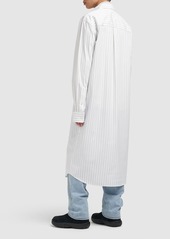 Bottega Veneta Fine Pinstripe Poplin Cotton Long Shirt