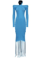 Bottega Veneta Fringed Knit Cotton & Silk Dress