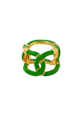 Bottega Veneta Gold Finish Silver & Enamel Ring