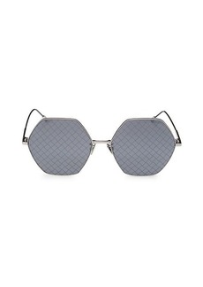 Bottega Veneta Intreccio 60MM Hexagonal Sunglasses