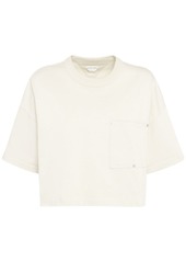 Bottega Veneta Jersey Cropped T-shirt W/ V Pocket