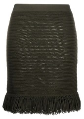 Bottega Veneta knitted fringe-trim skirt