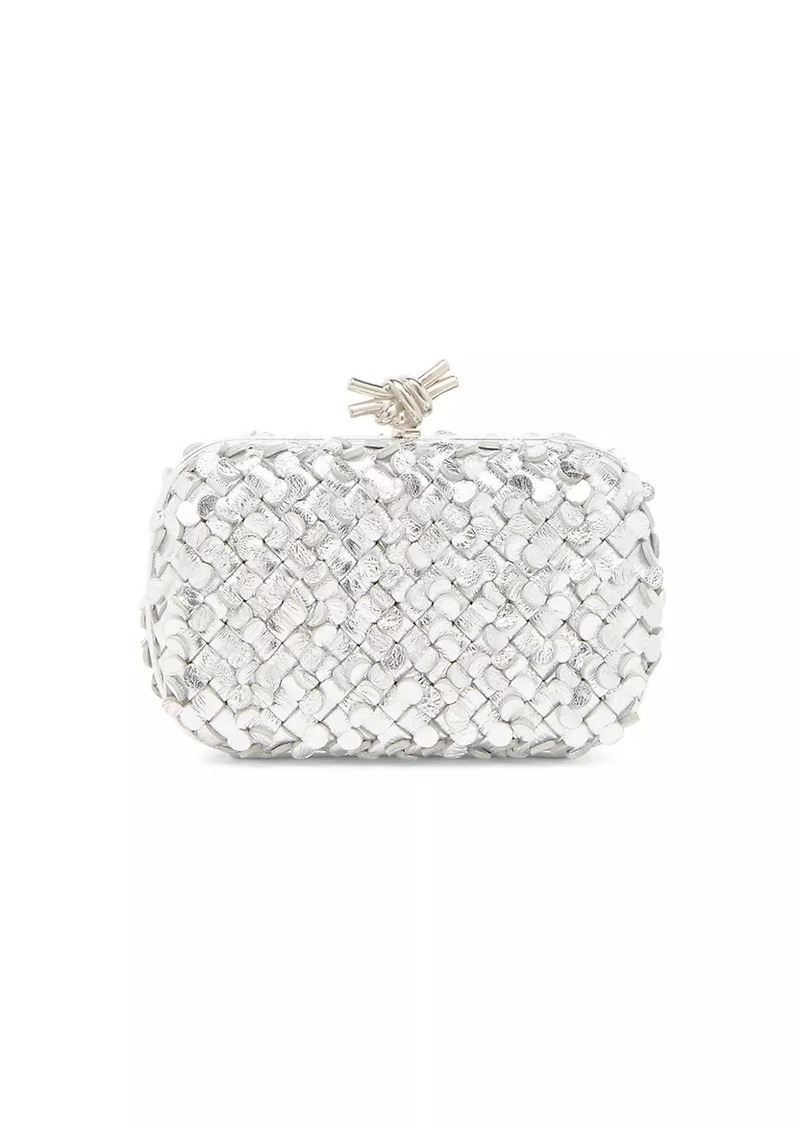 Bottega Veneta Knot Intreccio Sequined Leather Minaudière