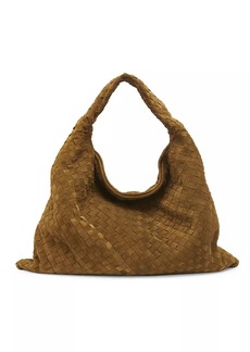 Bottega Veneta Large Hop Intrecciato Suede Hobo Bag