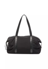 Bottega Veneta Large Intrecciato-Handle Nylon Weekender