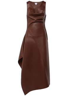 Bottega Veneta Leather Asymmetric Midi Dress