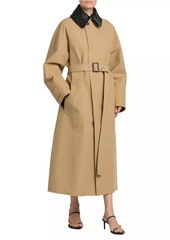 Bottega Veneta Leather-Embellished Cotton-Blend Trench Coat