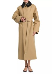 Bottega Veneta Leather-Embellished Cotton-Blend Trench Coat