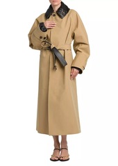 Bottega Veneta Leather-Embellished Cotton-Blend Trench Coat