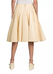 Bottega Veneta Leather Plissé Midi-Skirt