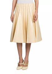 Bottega Veneta Leather Plissé Midi-Skirt